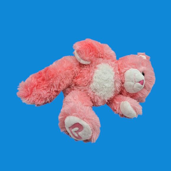 Shaggy Pink Stuffed 15" Teddy Magnetic Paws Build-A-Bear Plush Embroidered Heart - Picture 7 of 14